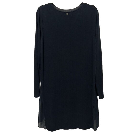 Soft Surroundings Tunic Womens Top XL Navy Blue High Low Minimal Lagenlook Sheer - Picture 3 of 8